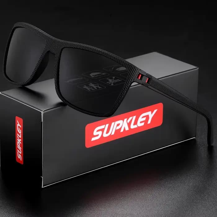 SUPKatteign- Lunettes de soleil polarisées carrées pour hommes et femmes, classiques, rétro, affaire