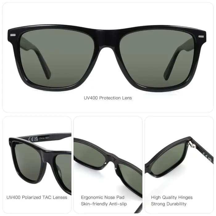 ZENOTTIC nouveautés lunettes de soleil polarisées carrées Protection UV400 lunettes de soleil en acé