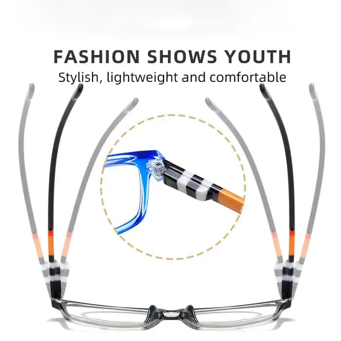 Nouvelle mode impression anti-bleu presbyte lunettes printemps jambe presbyte lunettes HD presbyte l