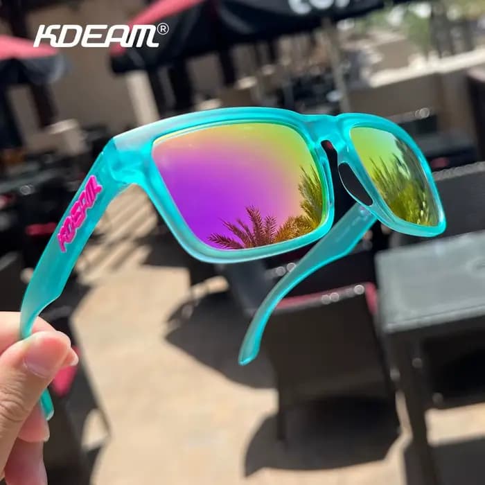 Kdeam 2024 lunettes de soleil polarisées de haute qualité pour hommes cadre gris Transparent mode un