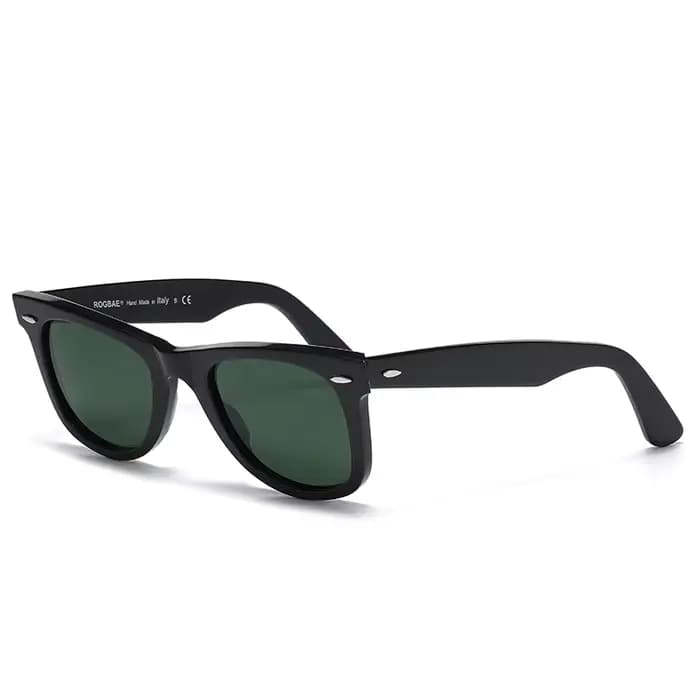ROGBAE marque logo mode voyage lunettes de soleil hommes lunettes de soleil UV400 Double verre rivet