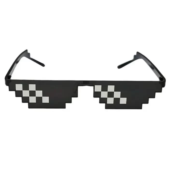 Nouveau créatif 8 bits Thug Life lunettes de soleil pixélisées hommes femmes lunettes de fête mosaïq