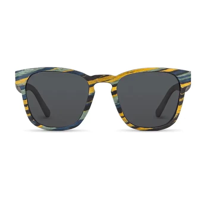 Lunettes de soleil en bois colorées polarisées UV400, Design de marque à la mode, unisexe, cadeau Un