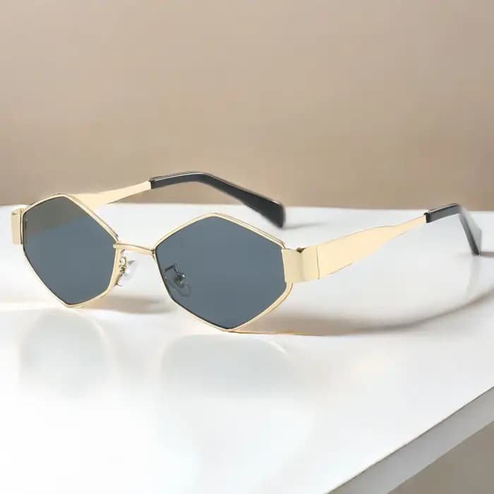 Lunettes de soleil hexagonales pour hommes et femmes, design de marque de luxe, lunettes de soleil p