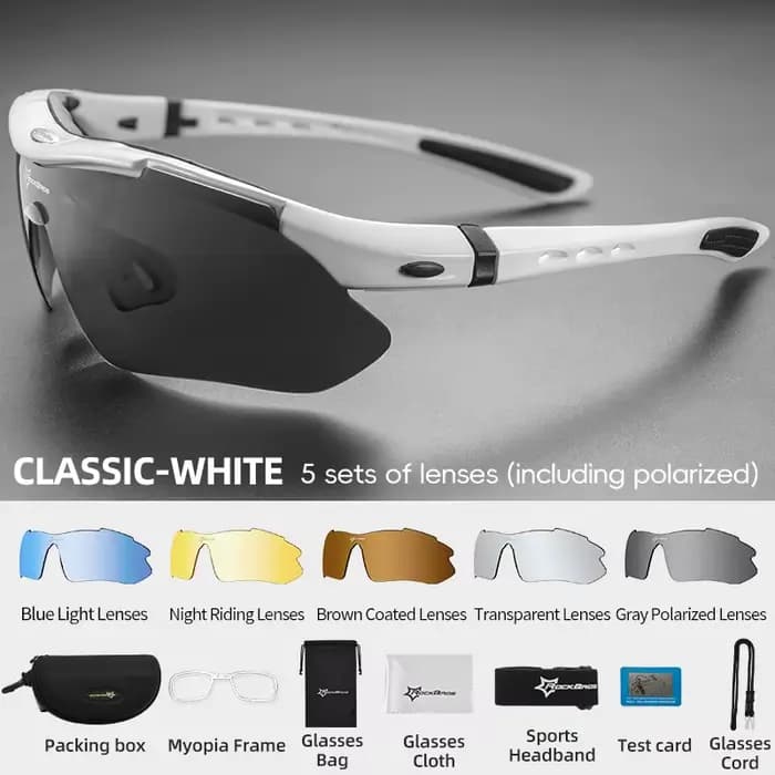 Lunettes de cyclisme polarisées ROCKBROS, lunettes de soleil pour sports de plein air, VTT, route, l