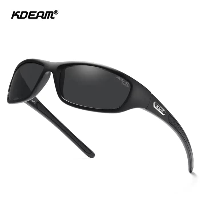 KDEAM-Lunettes de soleil polarisées avec étui à fermeture éclair pour homme, matériau TR90, logo de