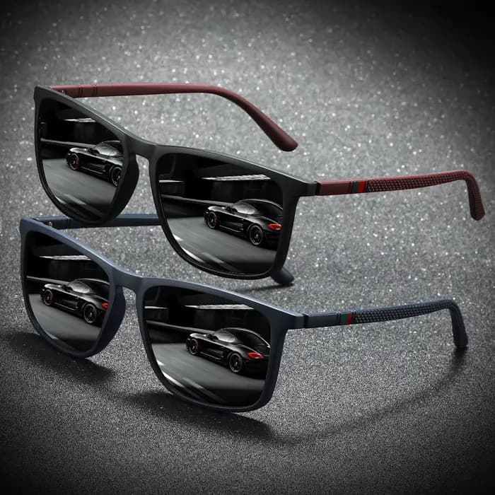 Lunettes de soleil polarisées carrées 2023, Anti-éblouissement, pour fête d'été, vacances, voyage, c