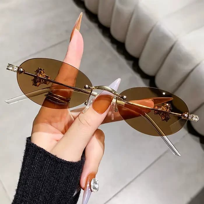 Lunettes de mode pour femmes, 1 pièce, nouveau luxe exquis, forme ovale incrustée de diamants, Desig