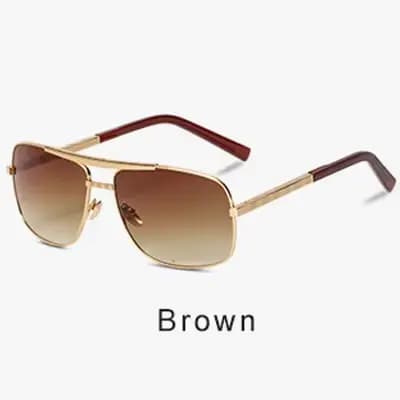 Lunettes De soleil carrées Vintage pour hommes, marron, marque De luxe, rétro, classiques, UV400, ve
