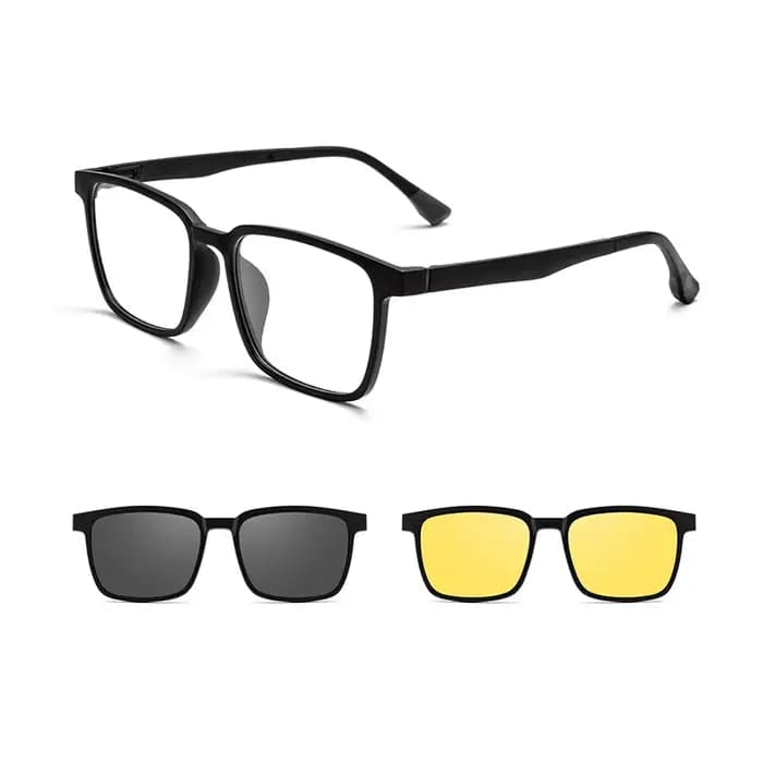 YIMARUILI – lunettes carrées à Clip magnétique, polarisées, Vision nocturne, Prescription optique, m