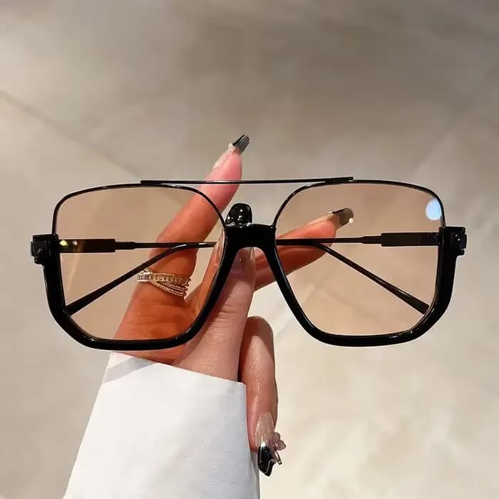 Lunettes de soleil Vintage surdimensionnées pour hommes et femmes, nuances carrées, tendance, Design