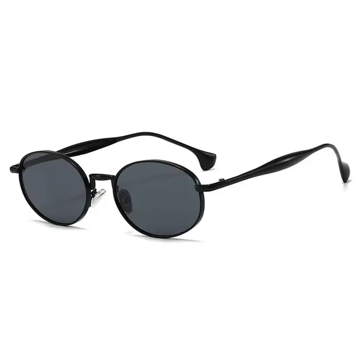 Lunettes de soleil ovales en métal, protection UV, monture rétro petite, lunettes de soleil classiqu