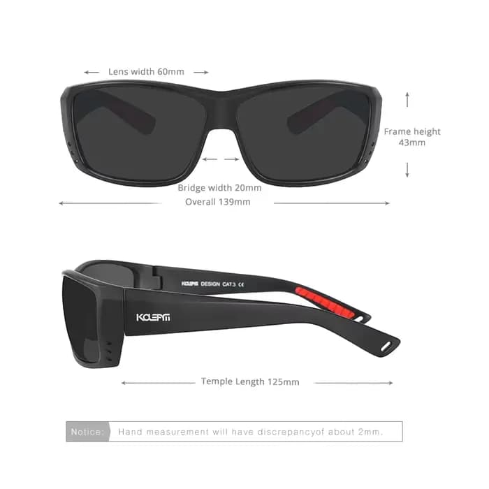 KDEAM-Lunettes de soleil TR90 pour homme, légères et durables, polarisées, protection UV 100%, sport