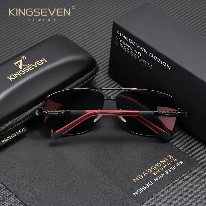 KINGSEVEN Lunettes de soleil polarisées pour hommes en aluminium et magnésium, lunettes de conduite
