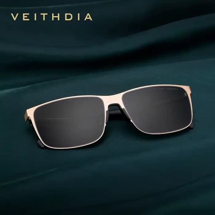 Lunettes de soleil vintage de marque VEITHDIA pour hommes et femmes, en acier inoxydable, verres en