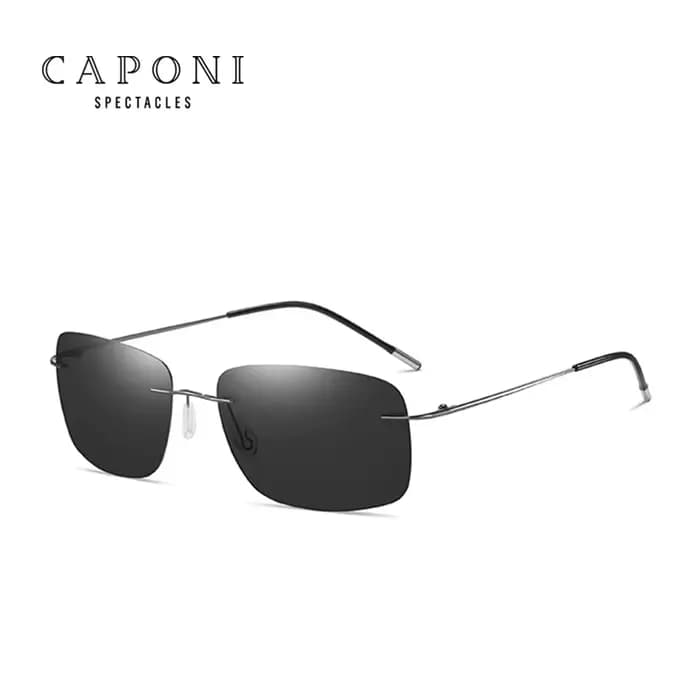 CAPONI lunettes de soleil carrées pour hommes lunettes de soleil photochromiques polarisées sans mon