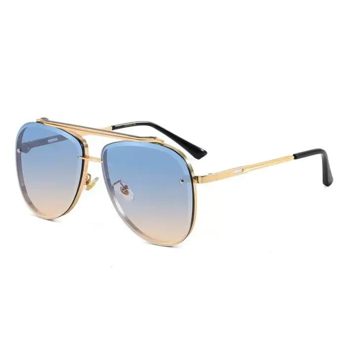 Lunettes de soleil tendance à double monture avec grandes montures, effet amincissant, protection so