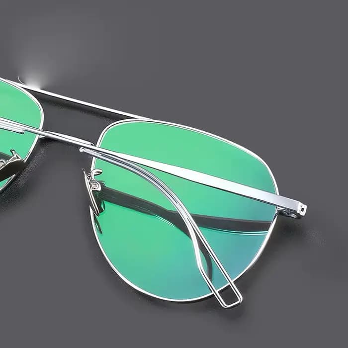 Mode rétro pilote Double pont lunettes Ultra léger pur titane lunettes optique montures de Prescript