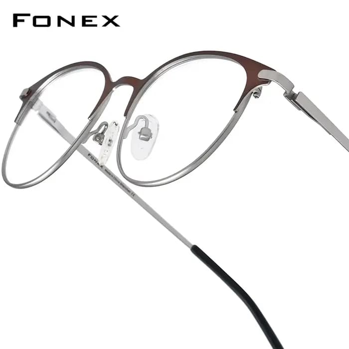 FONEX alliage lunettes cadre femmes ultraléger Vintage rond lunettes hommes haute qualité rétro japo