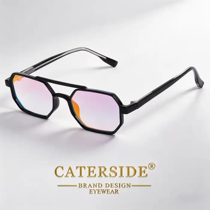 Lunettes de soleil rétro CATERSIDE pour hommes, rectangulaires, à double pont, dégradées, pour femme