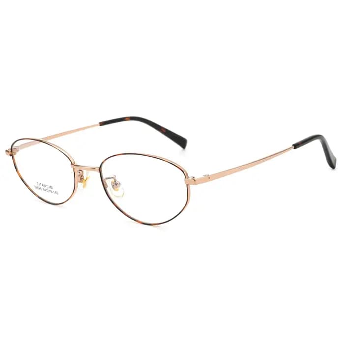 Monture de lunettes optiques ovales tendance pour femmes en titane, légères et personnalisables, pou
