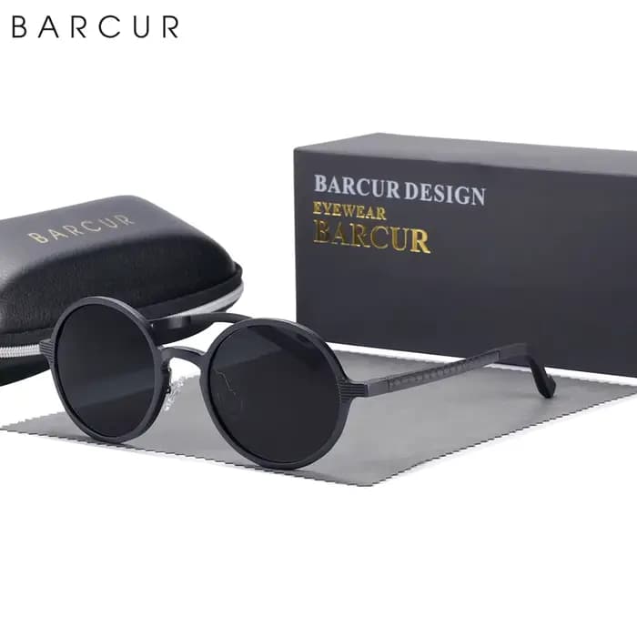 BARCUR-Lunettes de soleil rondes ultra-légères pour hommes et femmes, accessoire rétro vintage, UV40