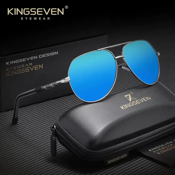 KINGSEVEN Lunettes de soleil classiques pour hommes en aluminium, polarisées UV400, pour femmes, con