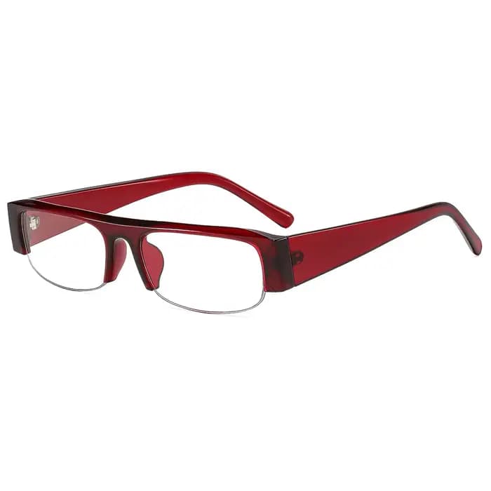 Lunettes de soleil vintage rectangulaires petites demi-cerclées noires pour femmes, nouvelle mode, v