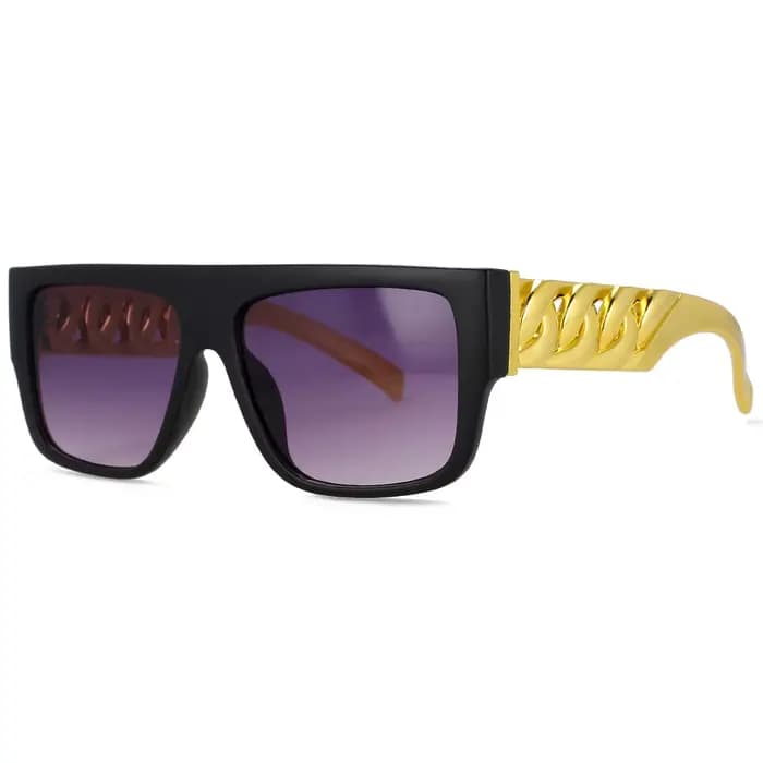 47956 luxe chaîne en or lunettes de soleil hommes femmes mode nuances Uv400 Vintage lunettes marque