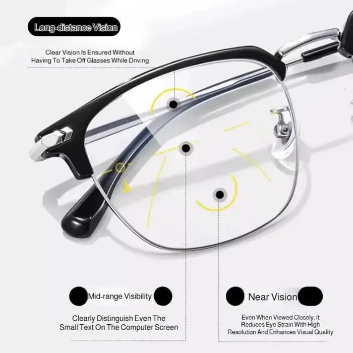 Lunettes de lecture intelligentes haute définition pour la vue de près et de loin, ajustement automa
