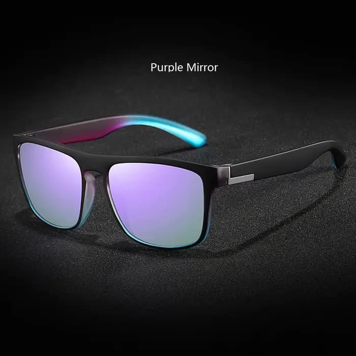 Lunettes de soleil violettes tendance pour hommes et femmes, style rétro carré, pour le sport, la co