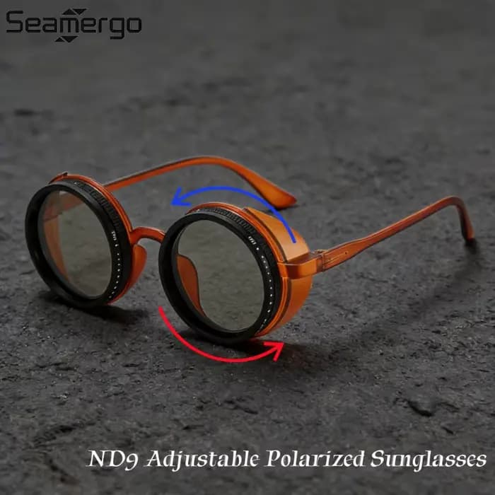 SEAMERGO rétro petit cadre rond ND9 lunettes de soleil polarisées à intensité variable à la mode lun
