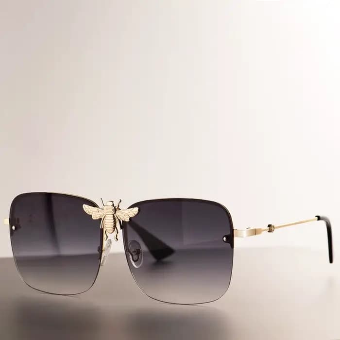 Lunettes de soleil abeille de luxe pour hommes et femmes, monture en métal, UV400, Vintage, à la mod