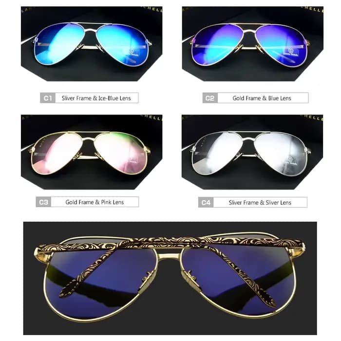 Okulary-Lunettes de soleil polarisées UV400 pour femmes, lunettes de soleil pilote, miroir vintage,