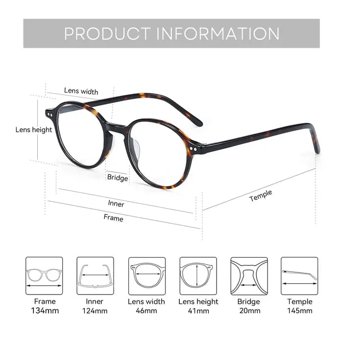  ZENOTTIC – lunettes de vue rétro rondes pour femmes et hommes, verres progressifs anti-lumière ble