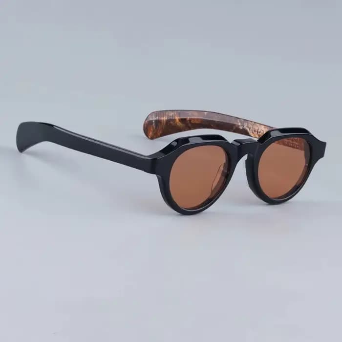 JMM KELLERMAN Lunettes de soleil rondes à la mode, fabriquées à la main, de marque de créateur, avec