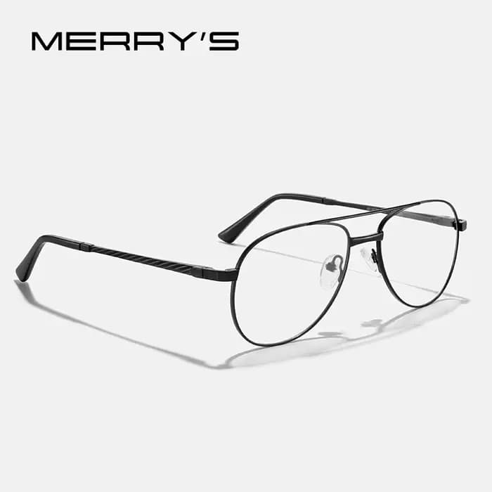 MERRYS DESIGN classique pilote lunettes montures pour hommes femmes en alliage de titane optique lun