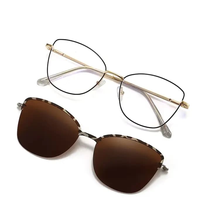 VICKY nouvelle mode lunettes de soleil polarisées œil de chat pince magnétique myopie lunettes optiq