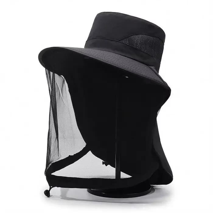 Chapeau de soleil anti-moustiques pour hommes et femmes, protection UV, chapeau bob à large bord ave