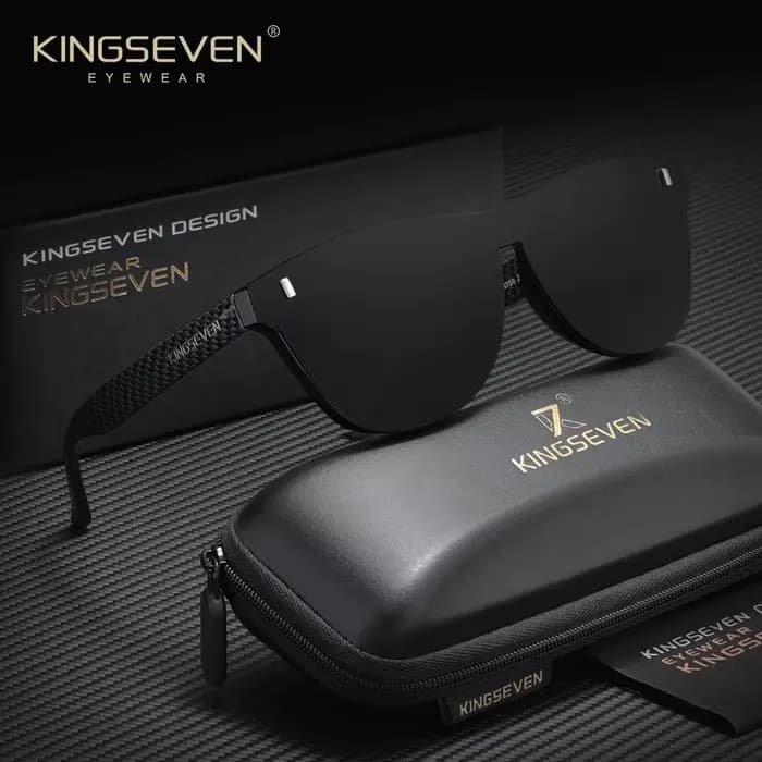 KINGSEVEN Lunettes de soleil polarisées sans monture UV400 pour femmes, design tendance, style rétro