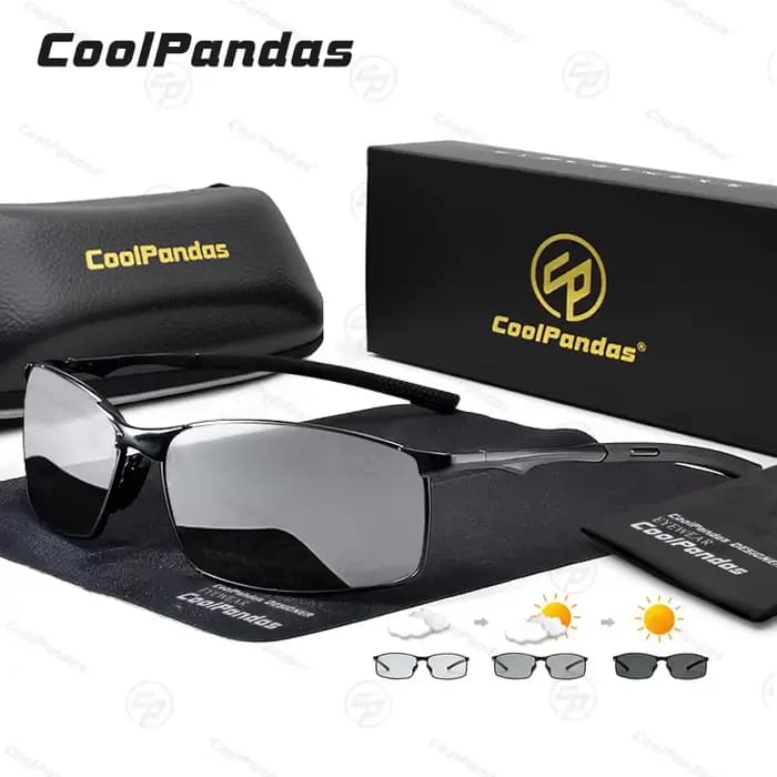 Cooldarer-Lunettes de soleil polarisées photochromiques pour hommes et femmes, classiques, carrées,