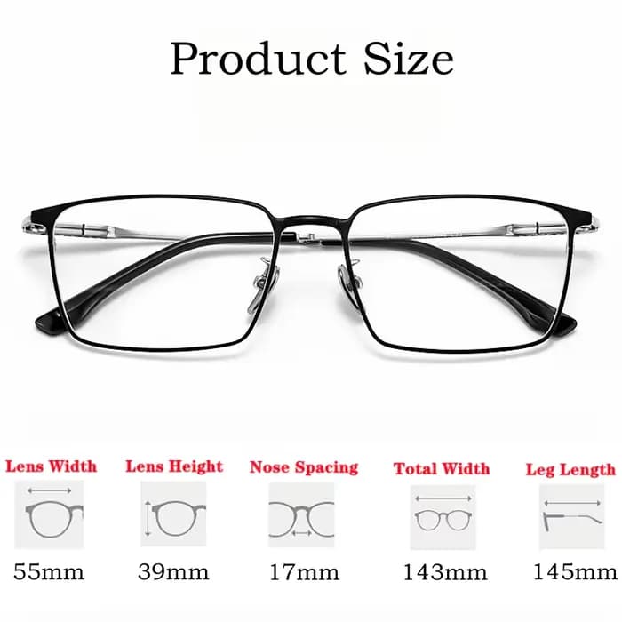 YIMARUILI Ultra-léger affaires Simple luxe lunettes myopes rétro carré pur titane optique lunettes d
