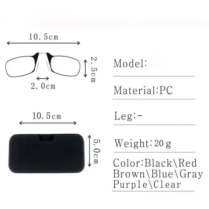 2025 Clip nez Mini lunettes de lecture pour hommes lunettes optiques avec boîte portefeuille lunette