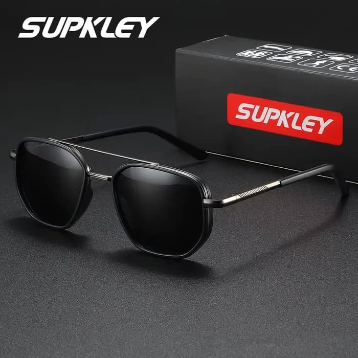 SUPKLEY Lunettes de soleil exquises avec monture rectangulaire et film polarisant pour une photograp