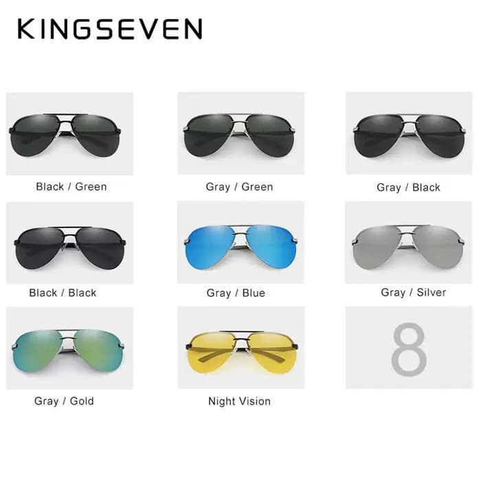 KINGSEVEN aluminium magnésium polarisé sans monture lentille lunettes de soleil pour hommes haute dé