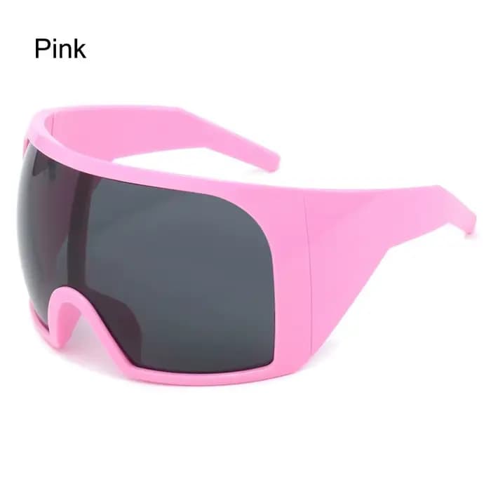Lunettes de soleil rondes futuristes pour hommes et femmes, lentille incurvée Rave, protection UV400