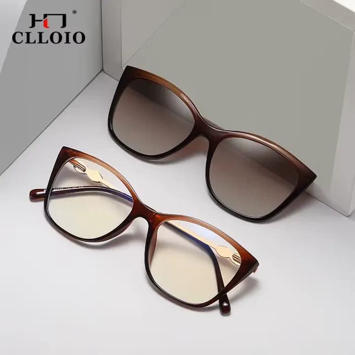 CLLOIO pince magnétique sur lunettes de myopie optique femmes conduite lunettes de soleil polarisées