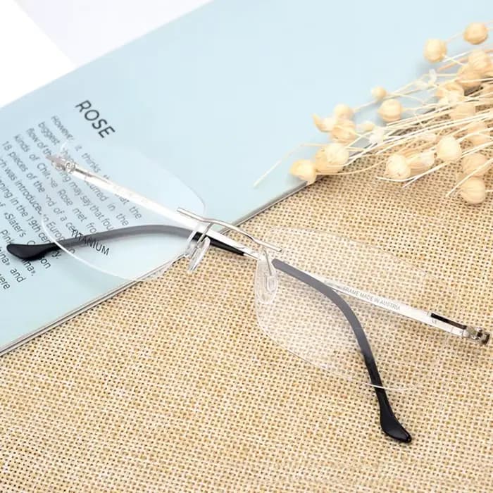 RWApproach-Monture de lunettes sans monture pour hommes, alliage de myopie, jambe claire, optique, c