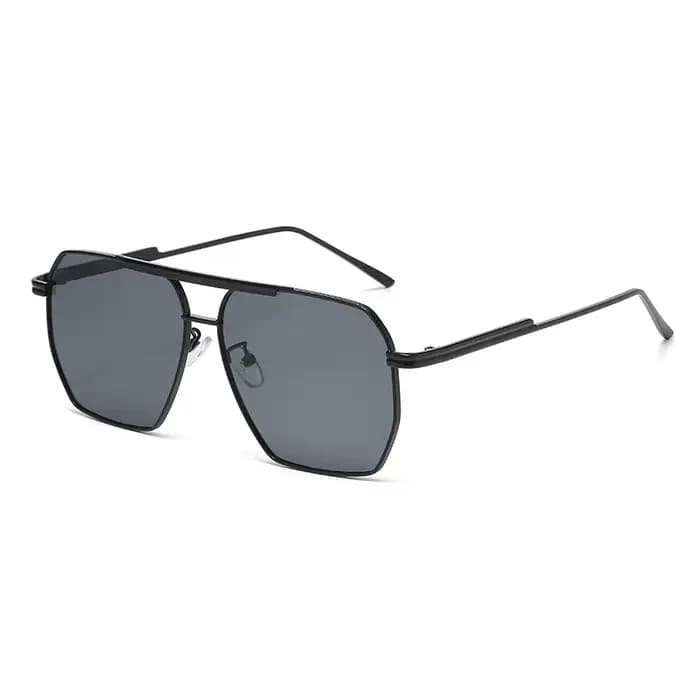 Lunettes de soleil pilote à monture dorée, lunettes de soleil rétro à double barre, lunettes de sole