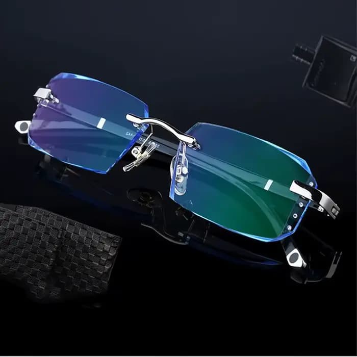 Lunettes de presbytie anti-bleu sans cadre pour hommes, lunettes à bords coupés, lunettes claires, a